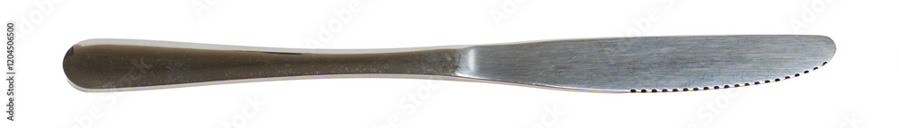 The used serving knife on a white background isolated The used serving knife on a white background isolated