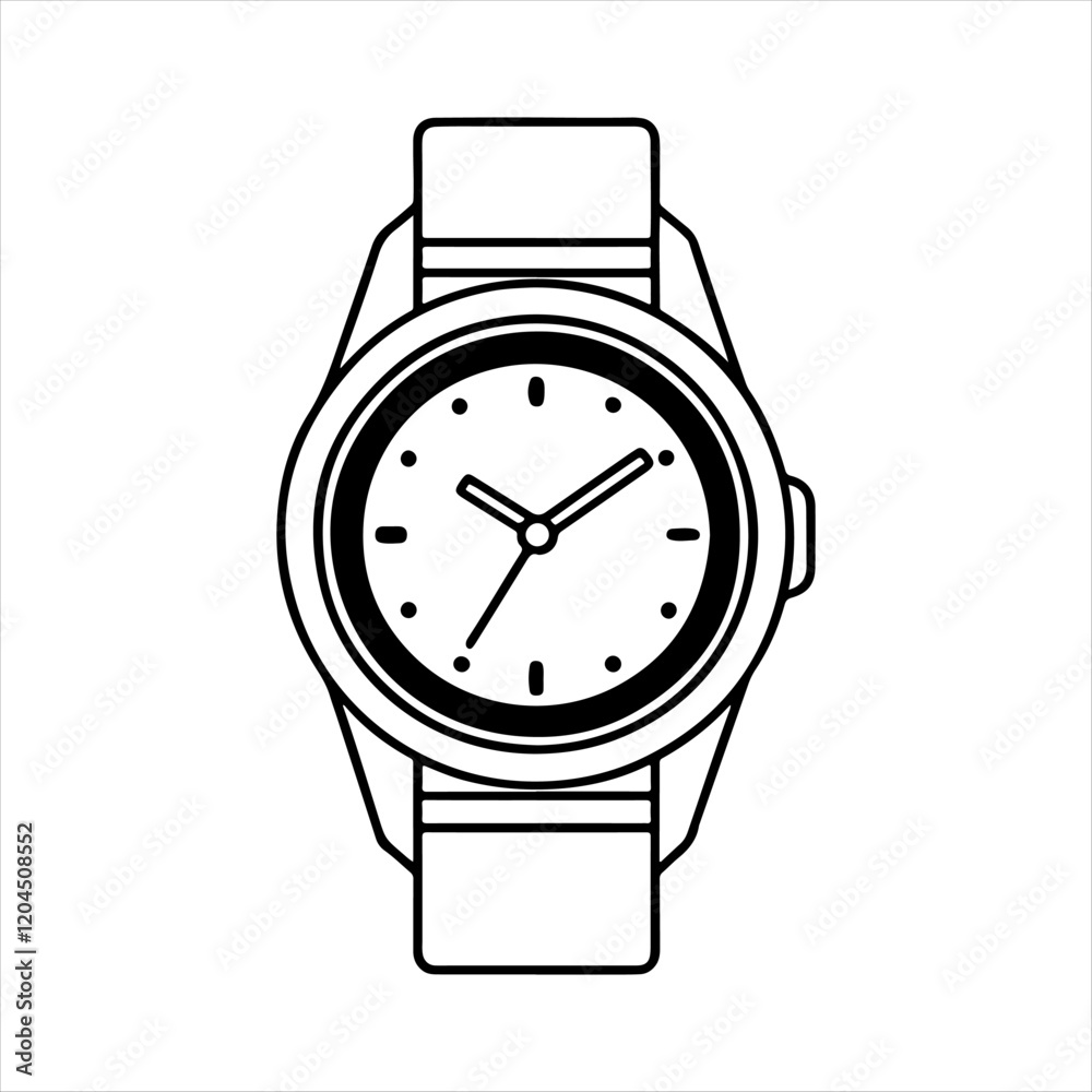 Best hand watch Silhouette Vector illustration Best hand watch Silhouette Vector illustration