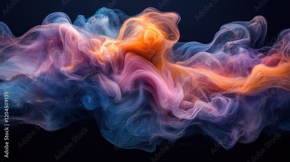 Obraz premium Colorful swirling smoke patterns creating a mesmerizing abstract background for artistic designs