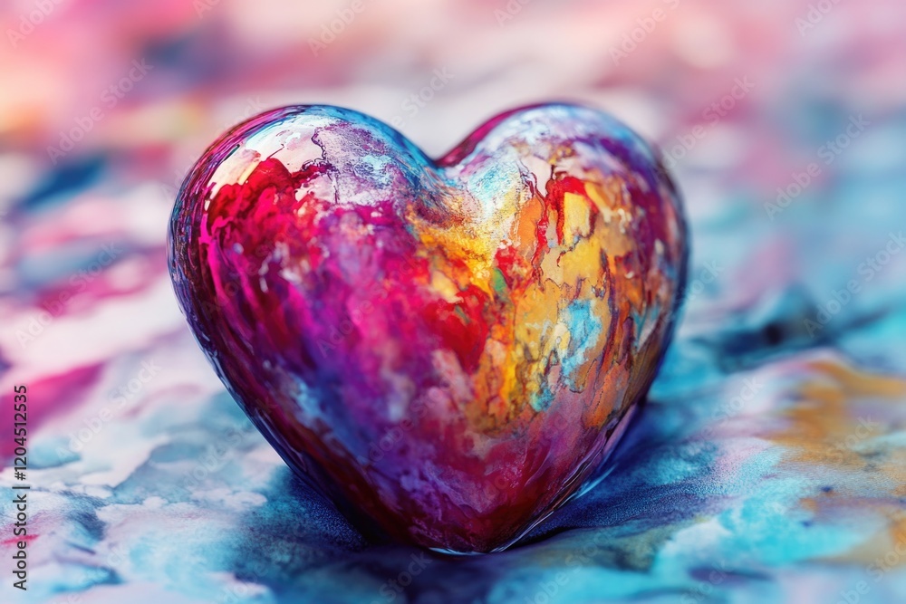 Fototapeta premium A heart-shaped object sits on top of a table, great for romantic dinner or special occasion