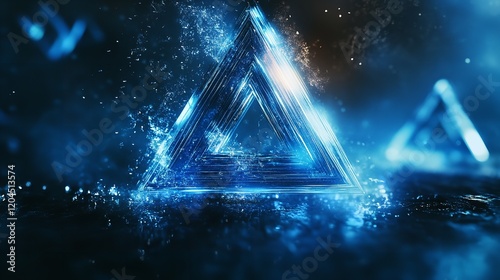 Abstract Background 3D Blue Triangles

 photo