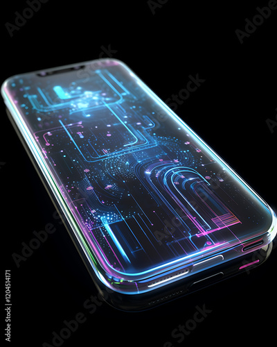 Ultra-Modern Smartphone on Black Background, Representing Futuristic Technology