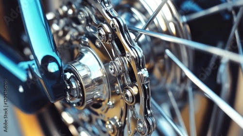 A detailed shot of a bicycle's front wheel, with spoke marks and tire pattern visible photo