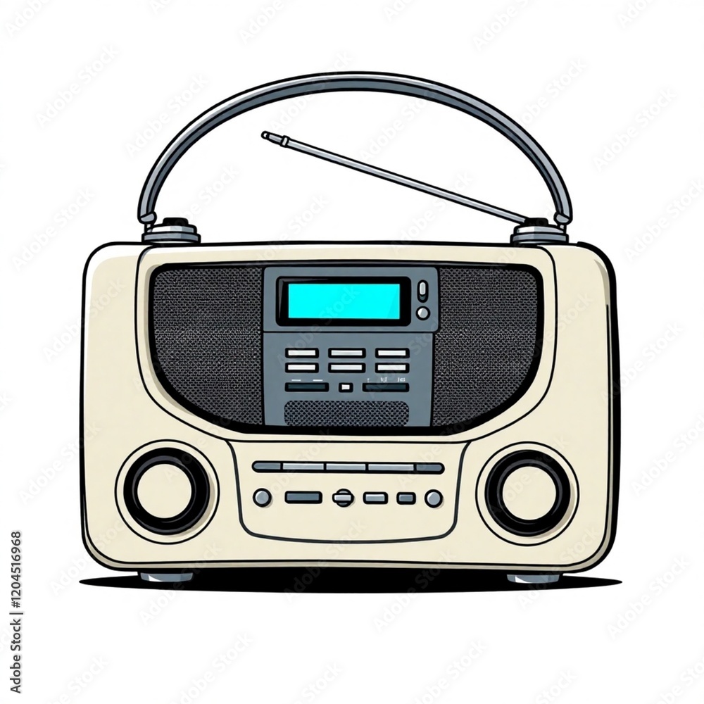 Fototapeta premium Retro radio isolated on white