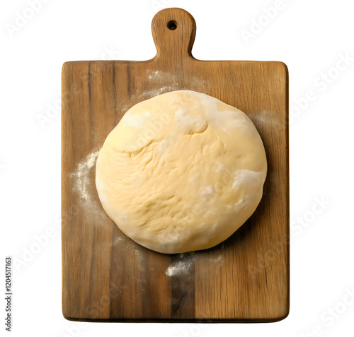 Fresh Homemade Bakery Ingredients on Wooden Board Top View isolated