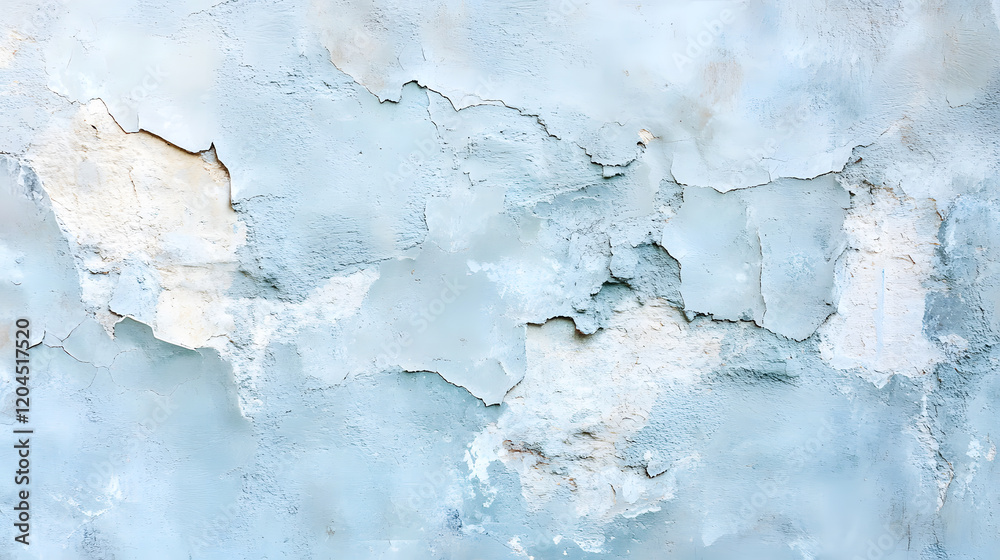 Obraz premium Close-up of cracked blue paint on a weathered wall, giving a vintage feel.