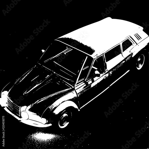 black and white cars