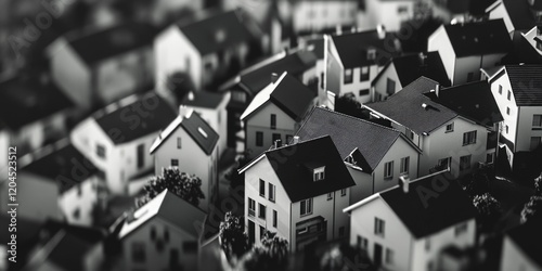 Fototapeta Naklejka Na Ścianę i Meble -  Old buildings and streets in monochrome