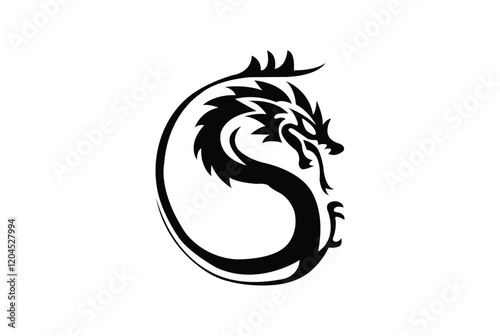 Letter S logo icon with dragon design vector illustration