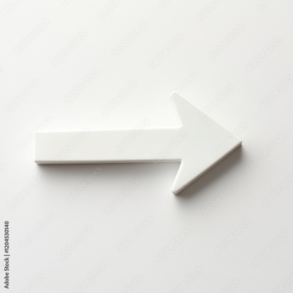White arrow pointing to the right on a plain background for directional guidance and design purposes. Generative AI White arrow pointing to the right on a plain background for directional guidance and design purposes. Generative AI