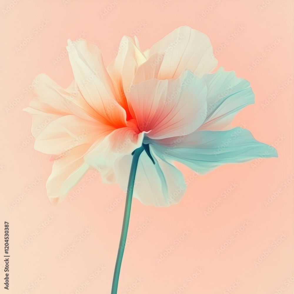 Obraz premium Beautiful floral composition with soft pastel colors and delicate petals against a pink background. Generative AI
