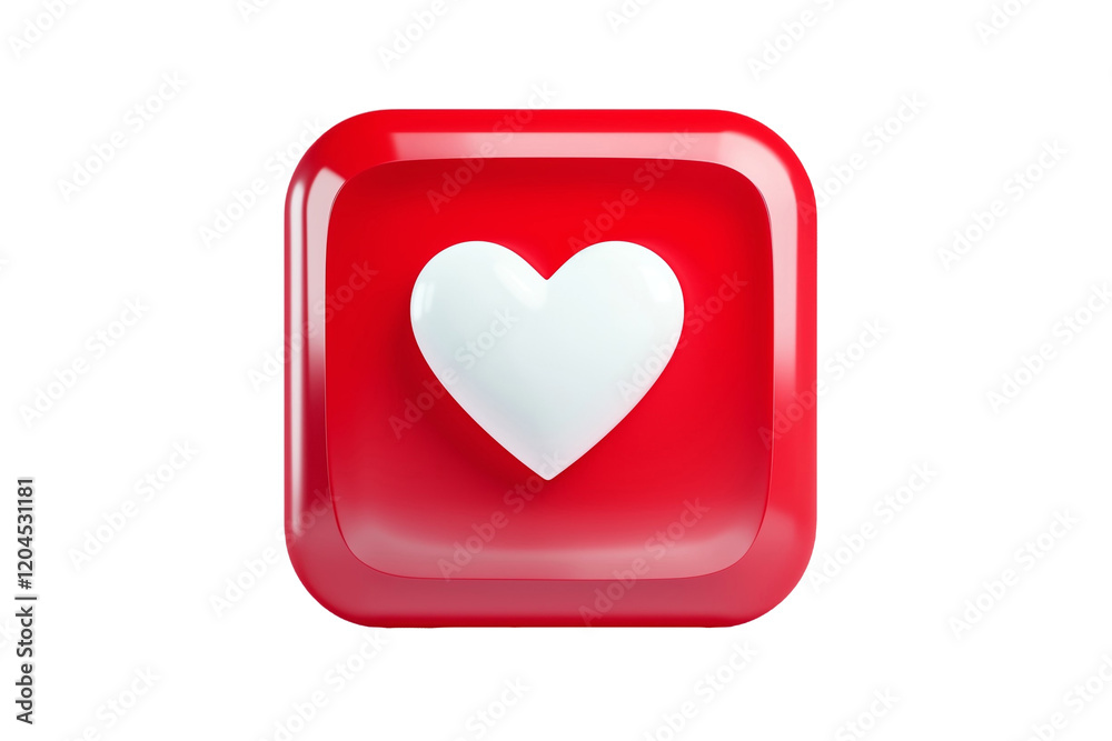 3D Social media notification love like heart icon 3D Social media notification love like heart icon