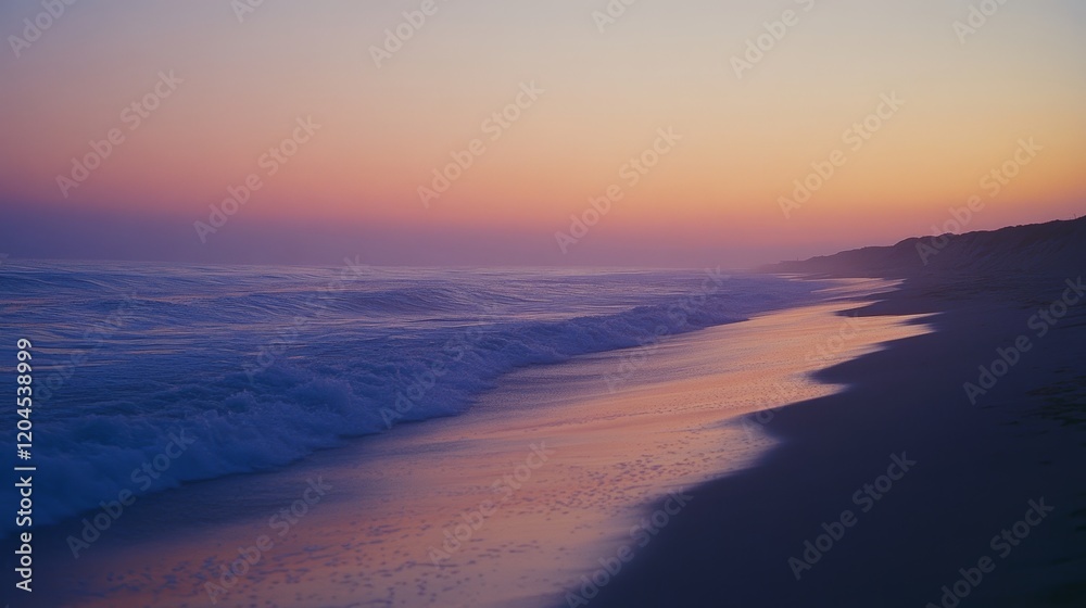 A serene beach at twilight, where soft waves kiss the shore under a pastel sky, painting a scene of tranquility and endless horizons. A serene beach at twilight, where soft waves kiss the shore under a pastel sky, painting a scene of tranquility and endless horizons.