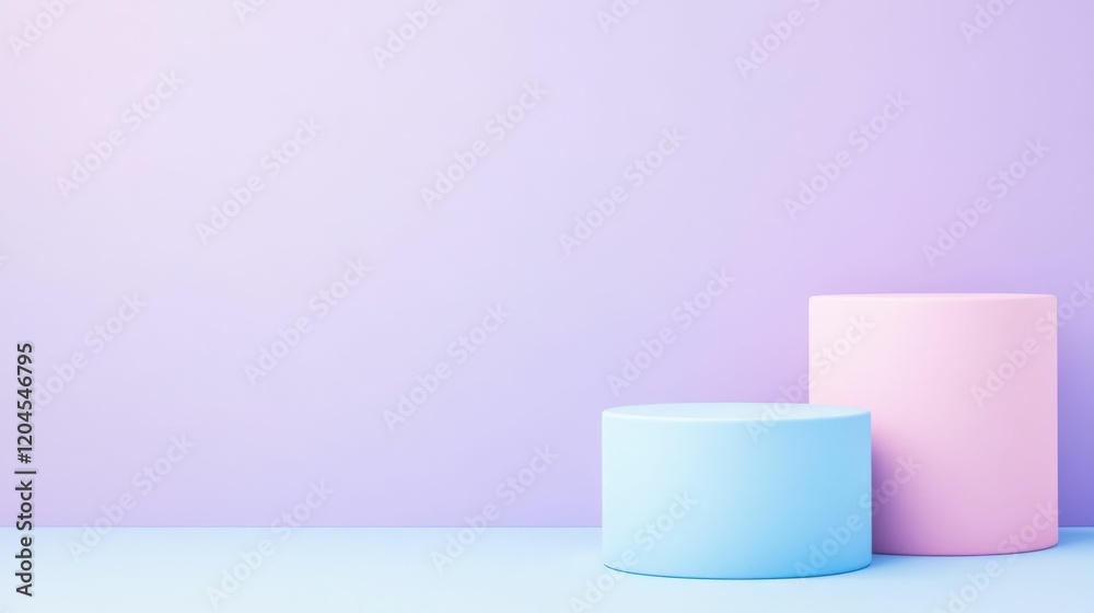 Pastel geometric display against soft gradient background for creative design inspiration Pastel geometric display against soft gradient background for creative design inspiration