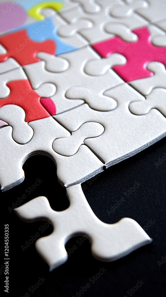 Colorful Jigsaw Puzzle Pieces Close Up Abstract Background Colorful Jigsaw Puzzle Pieces Close Up Abstract Background