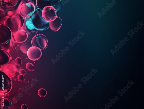Abstract Science atoms and molecules. View of Human Genome Structure on Dark Background