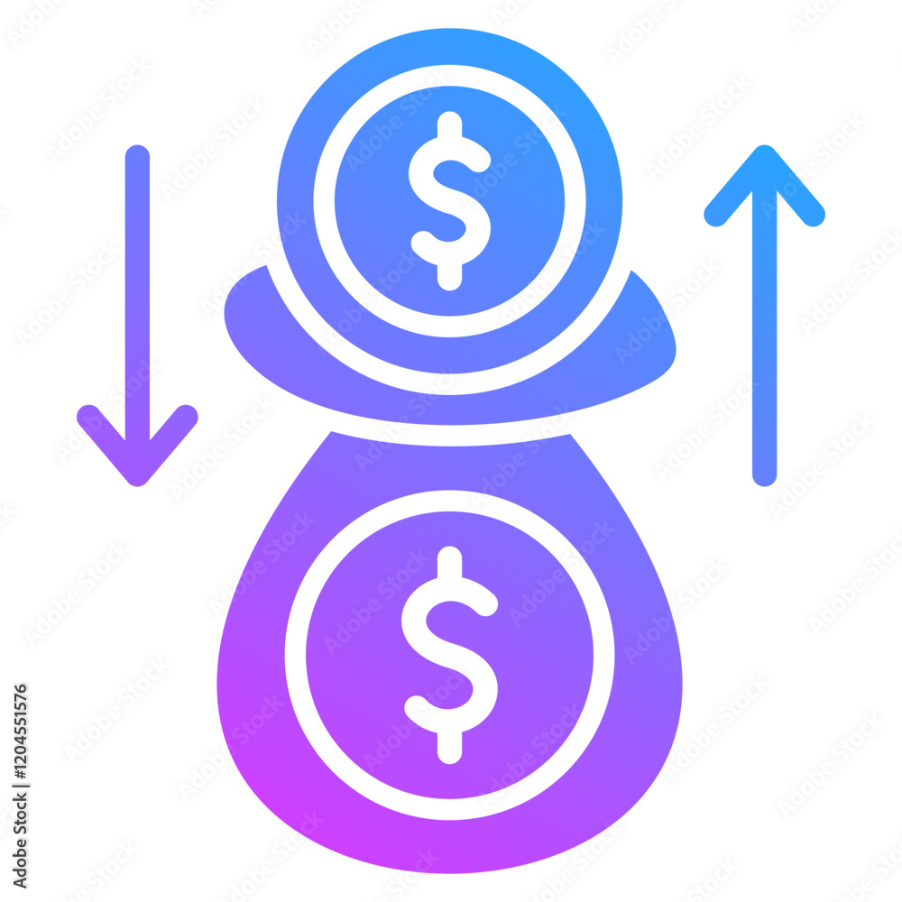 Obraz premium Financial Production Partners Glyph Gradient Icon