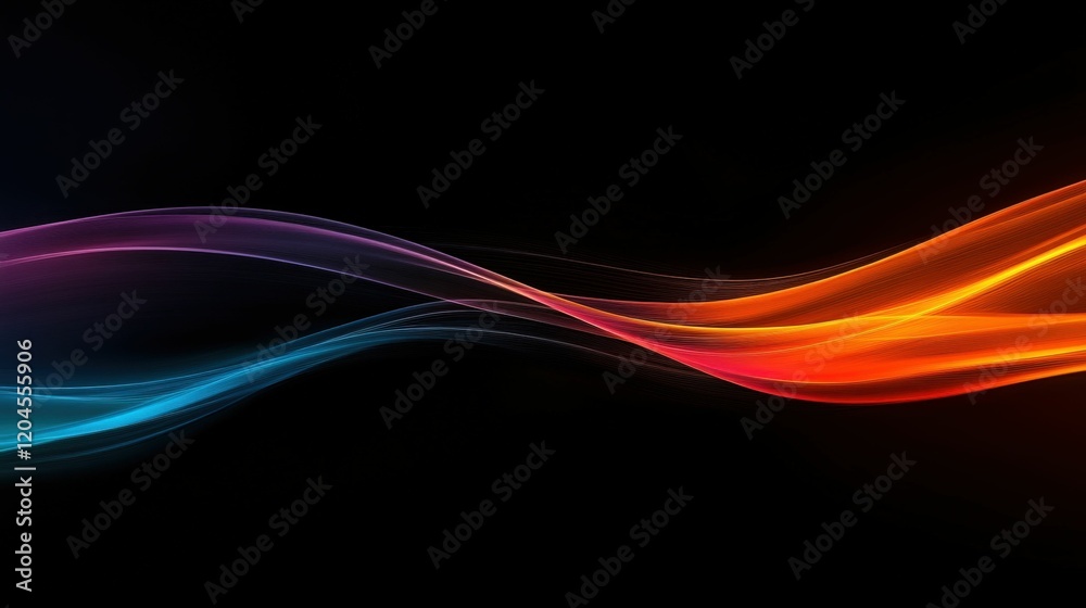 Fototapeta premium Abstract glowing lines and curves in multicolored design for creative background