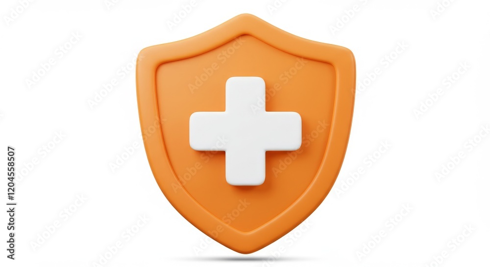 Fototapeta premium shield with cross on a white background