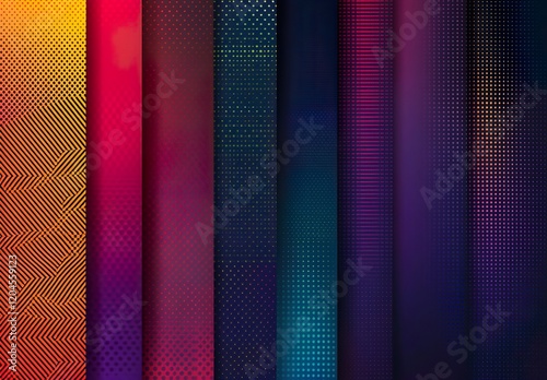 Color gradient backgrounds abstract geometric halftone