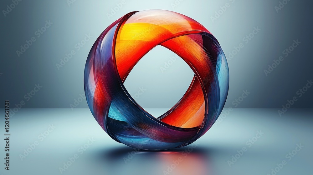 Abstract Sphere: Intertwined Colors and Light Abstract Sphere: Intertwined Colors and Light