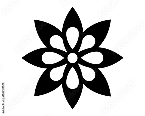 Flower, abstract plant silhouette - vector image for logo or pictogram. Flower for stencil, sign or icon	