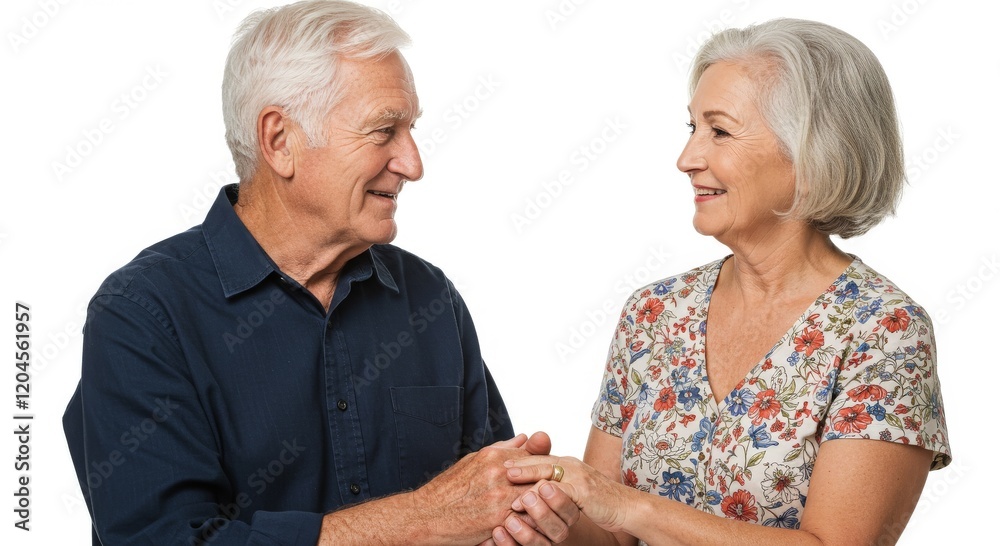 Happy Elderly Couple Embracing