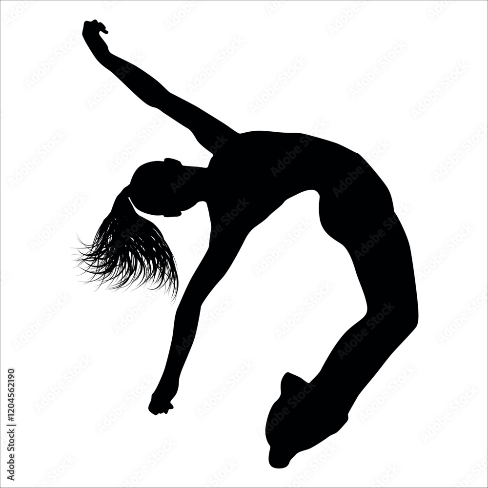 Woman Modern Dance silhouette vector illustration Woman Modern Dance silhouette vector illustration