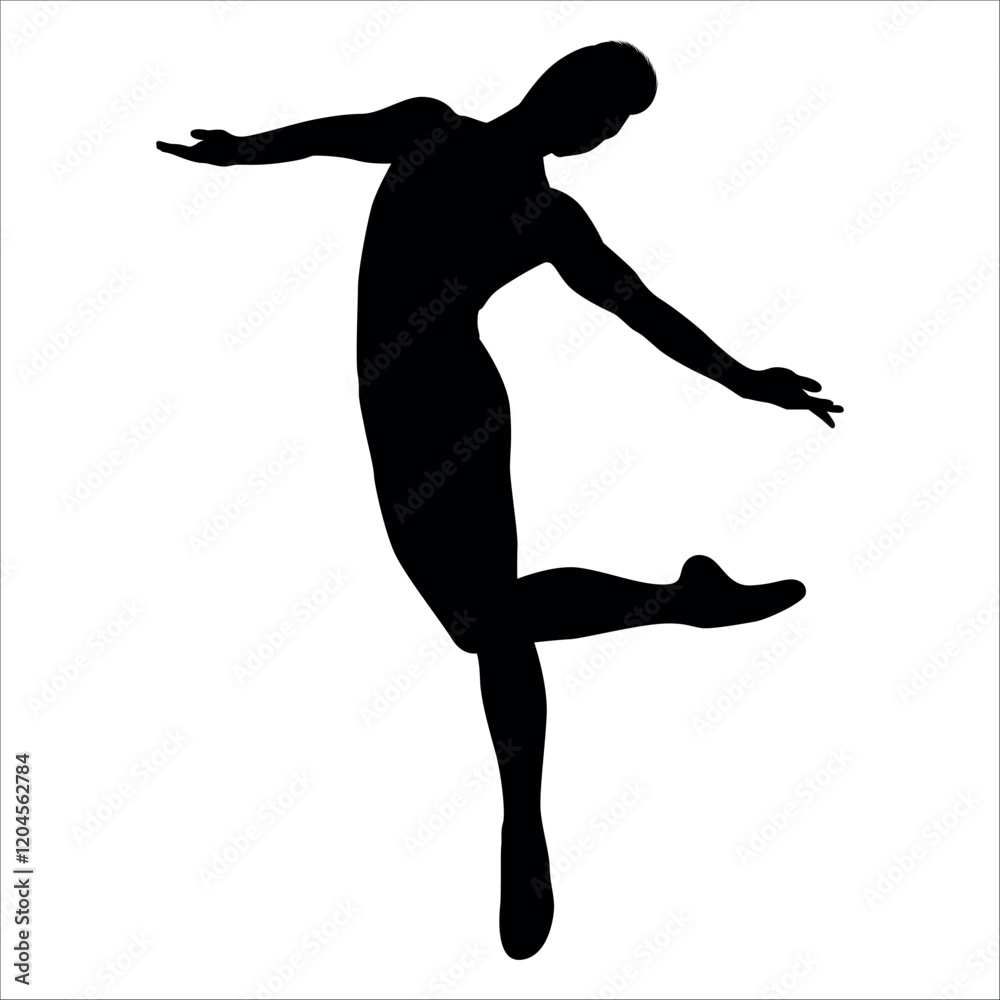 Woman Modern Dance silhouette vector illustration Woman Modern Dance silhouette vector illustration