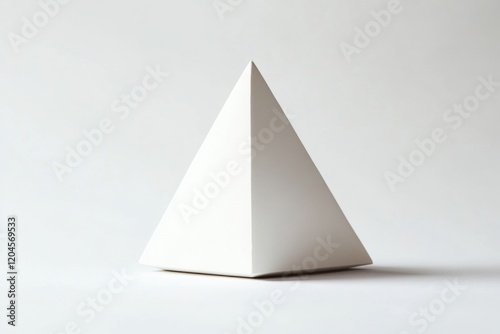 Wallpaper Mural Minimalist white pyramid sculpture placed on a plain surface creating a serene atmosphere in a well lit environment. Generative AI Torontodigital.ca
