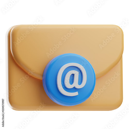 Stylized Email Icon with Blue @ Symbol