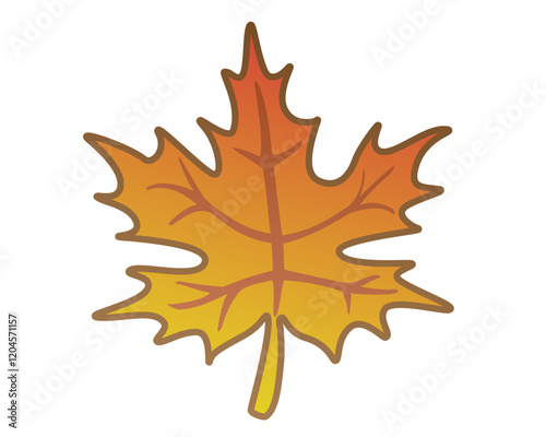 Maple leaf - vector full color illustration. Autumn orange maple leaf.	