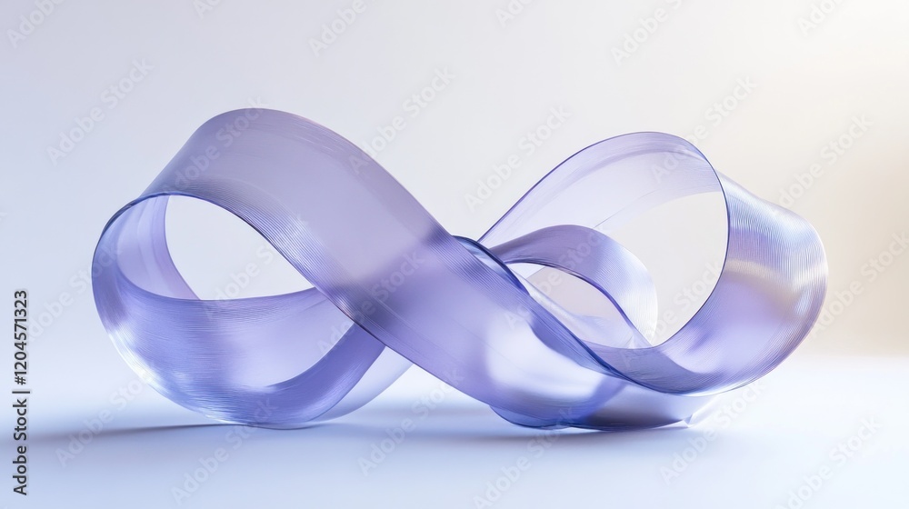 Abstract lavender glass ribbon forming infinity symbol. Abstract lavender glass ribbon forming infinity symbol.