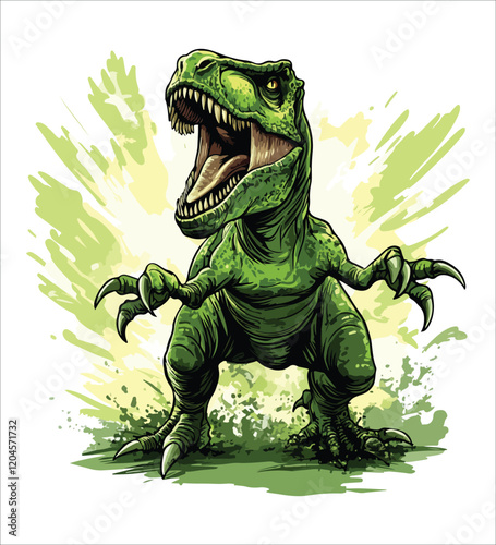 Dinosaur illustration with solid color
