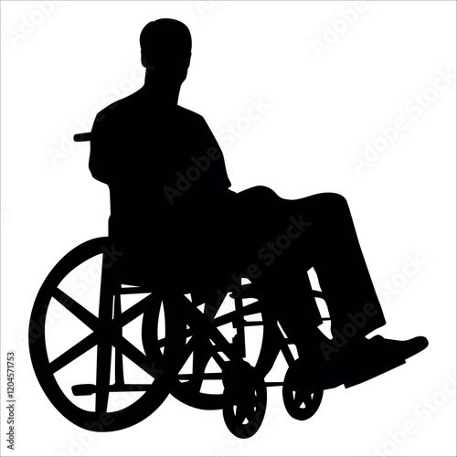 Disabled Person Silhouettes Vector of a person in a wheelchair