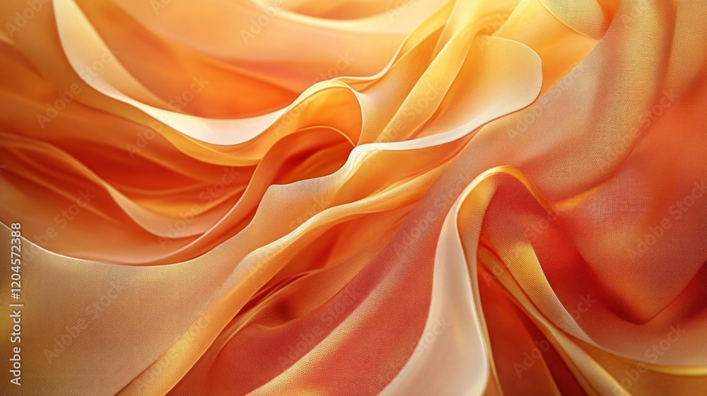 Fototapeta premium Abstract orange and yellow fabric waves.
