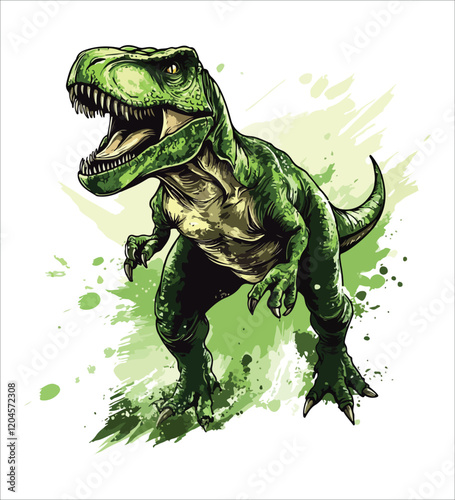 Dinosaur illustration with solid color
