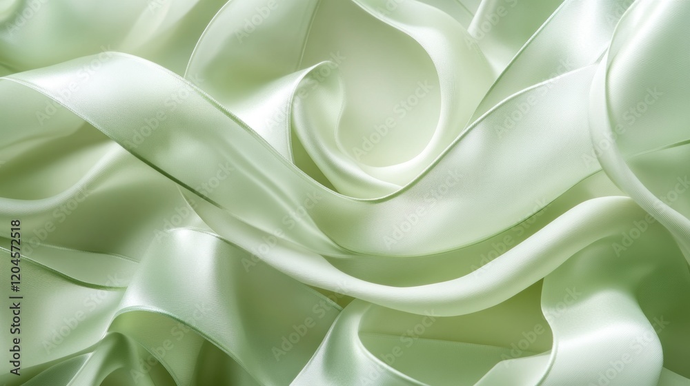 Obraz premium Abstract pale green silk fabric texture.