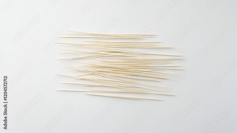 Toothpicks arranged against a simple white background Toothpicks arranged against a simple white background