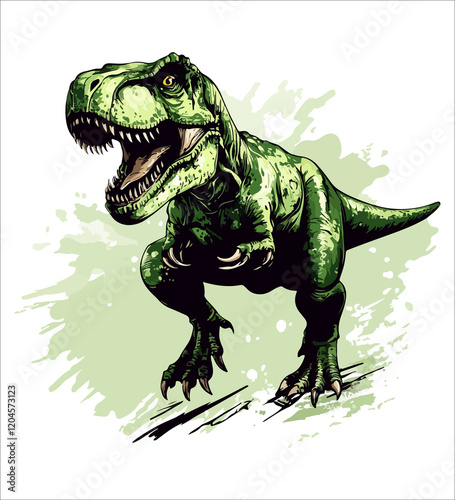 Dinosaur illustration with solid color
