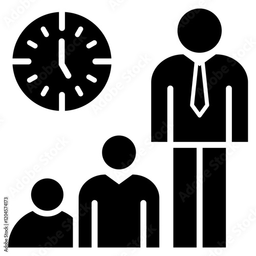 Sales and Job Activity  Glyph Black Icon