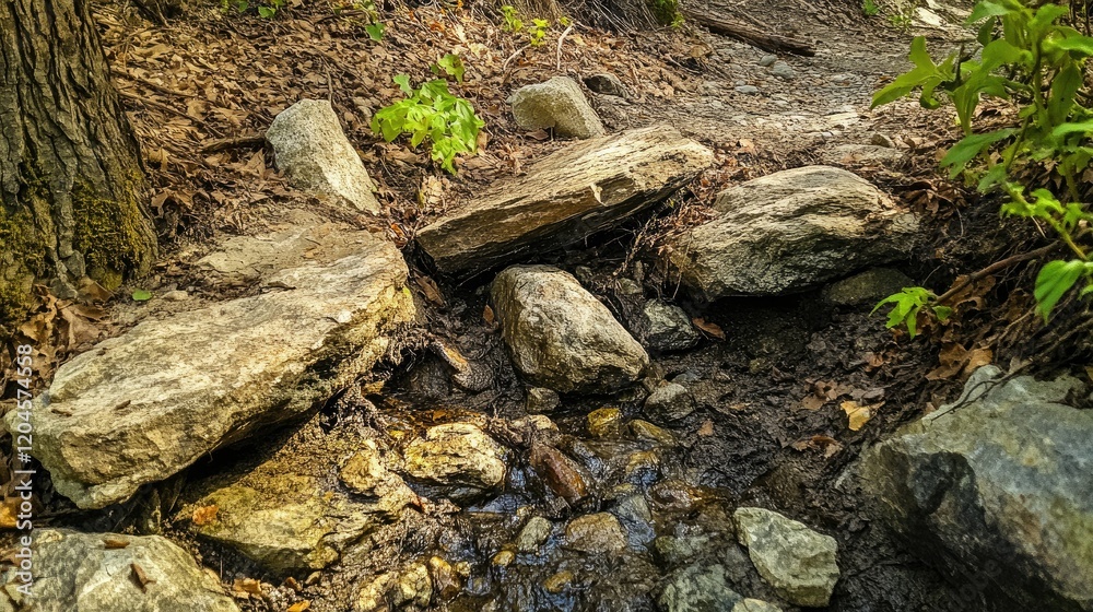 Rocky Creek Trail Serenity: A Natural Stone Path Rocky Creek Trail Serenity: A Natural Stone Path