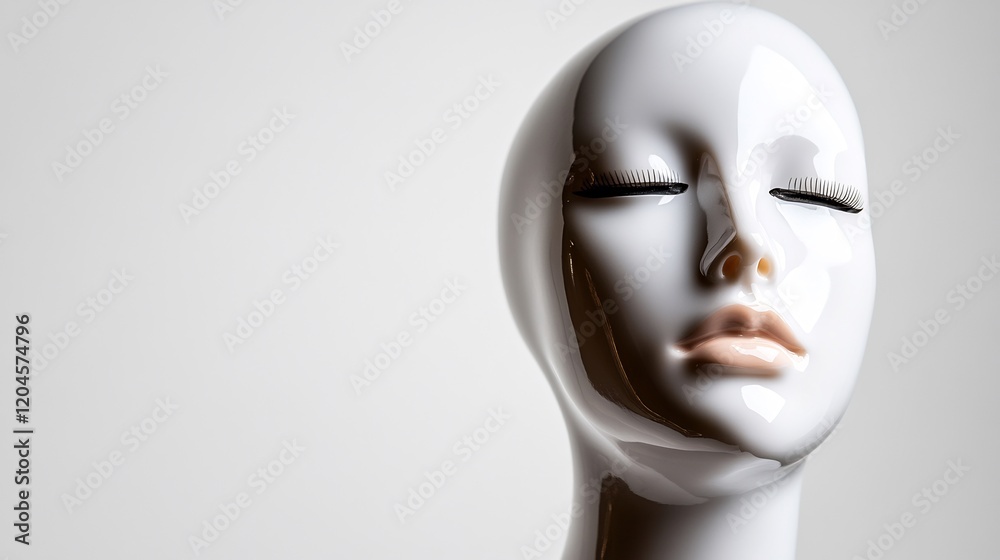 Serene White Mannequin Head: A Study in Smooth Textures and Minimalist Aesthetics Serene White Mannequin Head: A Study in Smooth Textures and Minimalist Aesthetics