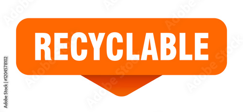 recyclable sticker. recyclable sign on transparent background