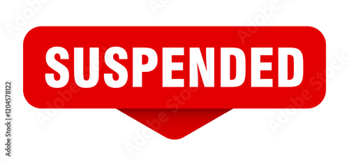 suspended sticker. suspended sign on transparent background