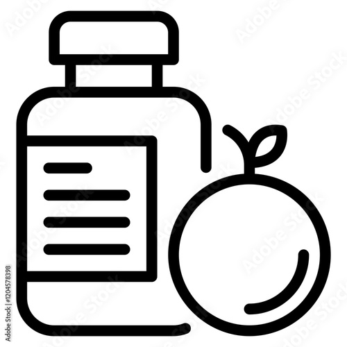 Vitamin Supplement with Citrus Fruit Illustration