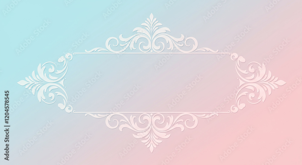 Elegant Pastel Pink and Blue Damask Floral Frame Border Design Wedding Invitation Template Elegant Pastel Pink and Blue Damask Floral Frame Border Design Wedding Invitation Template