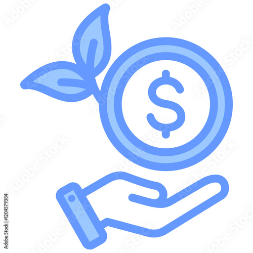 Business Investment Blue Icon
