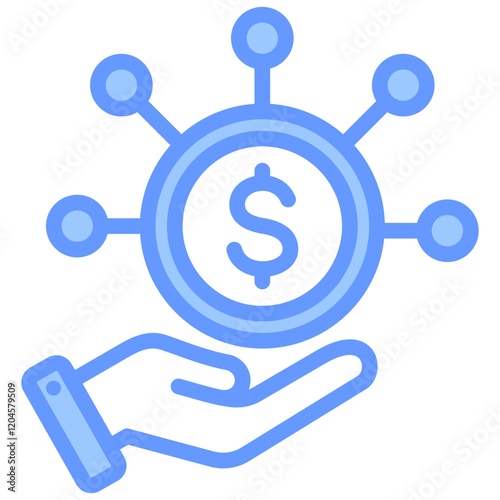 Revenue Stream Blue Icon