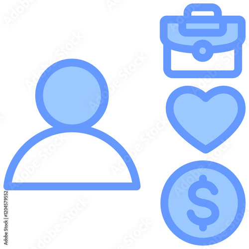 Consumer Behavior Blue Icon